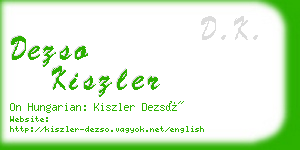 dezso kiszler business card